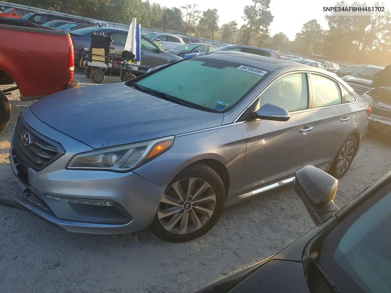 HYUNDAI SONATA 2017, VIN 5NPE34AF8HH451702