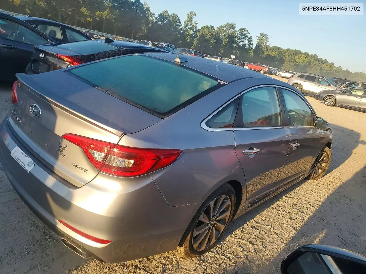 2017 HYUNDAI SONATA VIN 5NPE34AF8HH451702 — фото 3