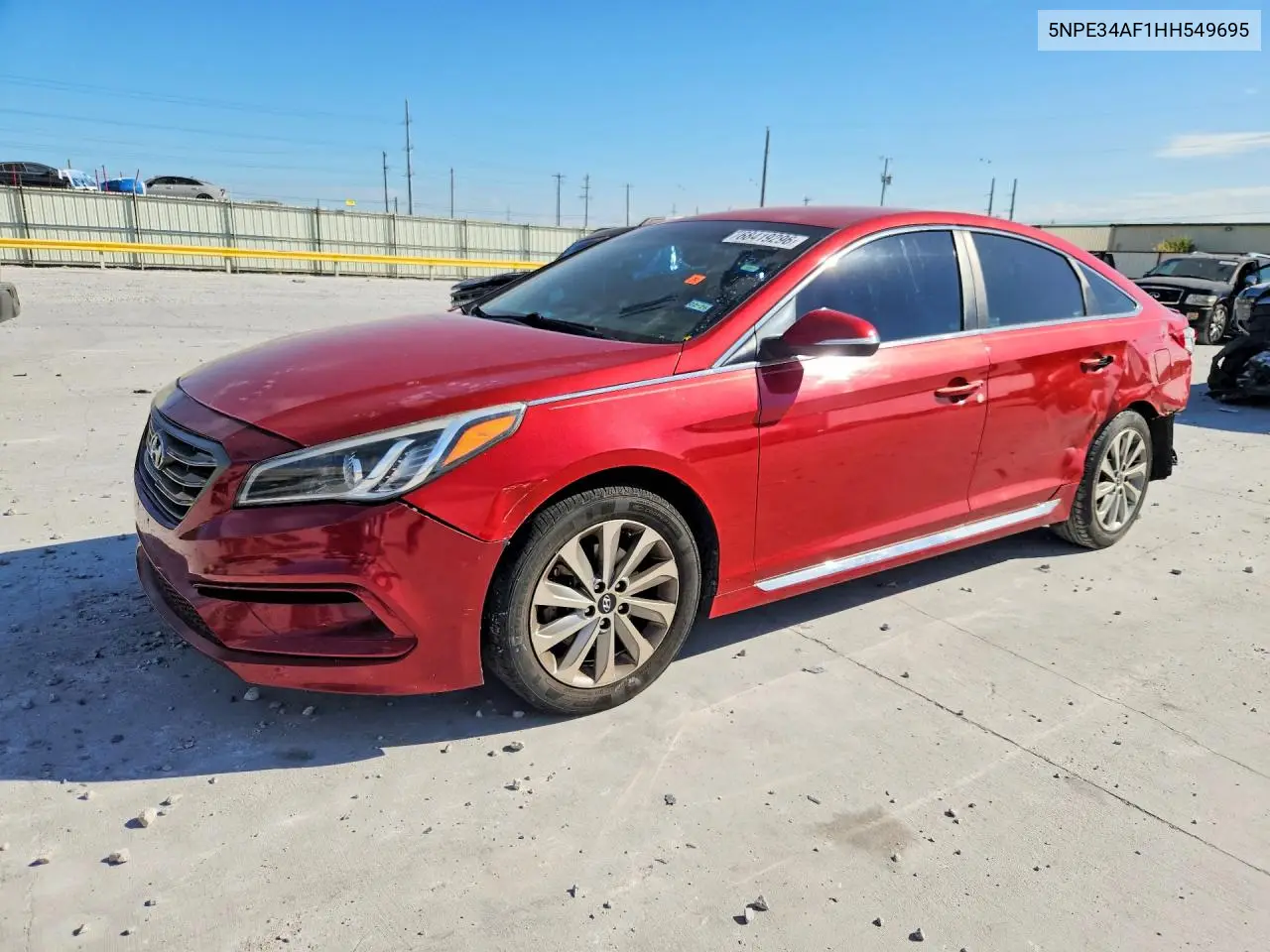 HYUNDAI SONATA 2017, VIN 5NPE34AF1HH549695