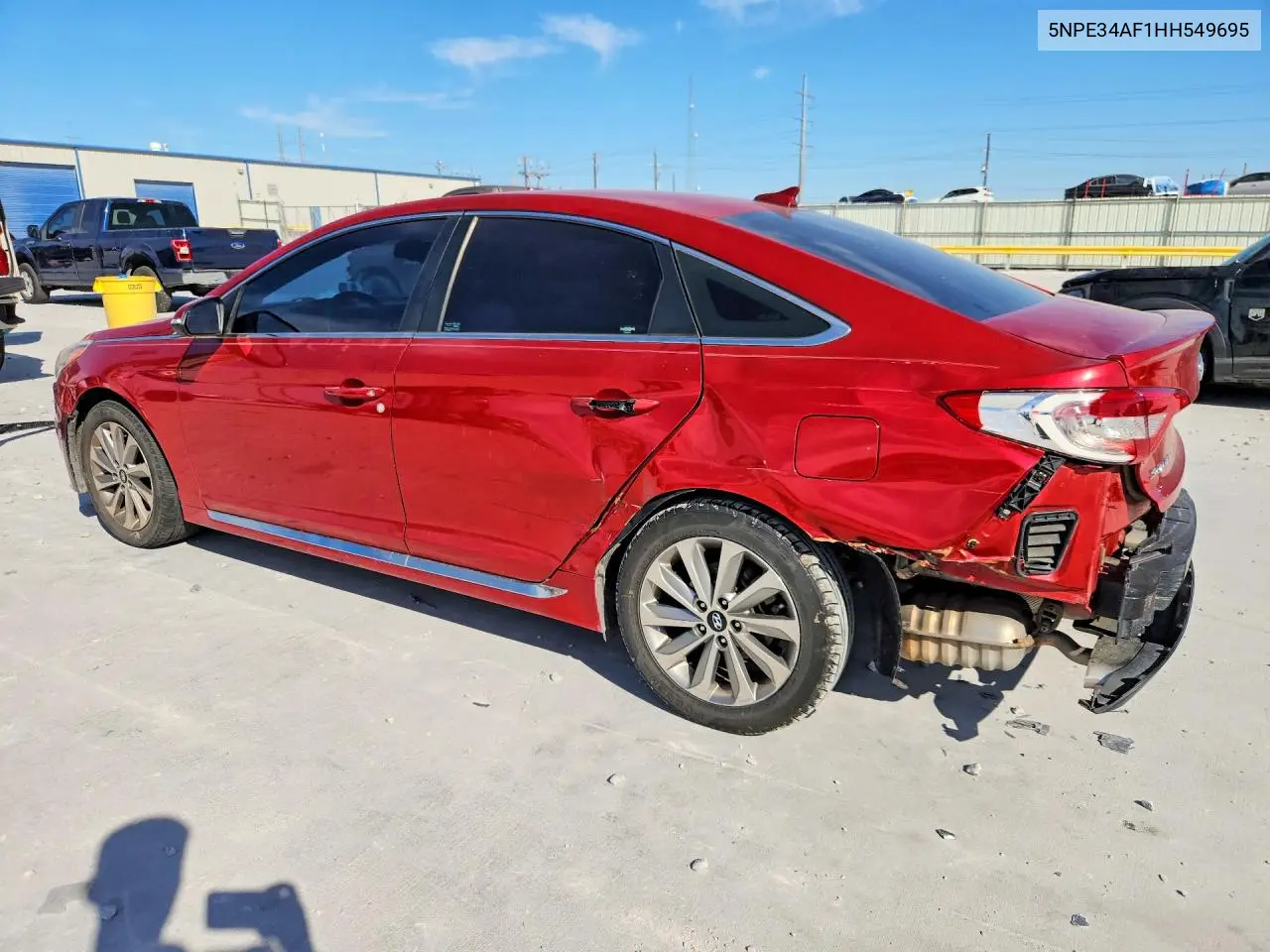 2017 HYUNDAI SONATA VIN 5NPE34AF1HH549695 — фото 2