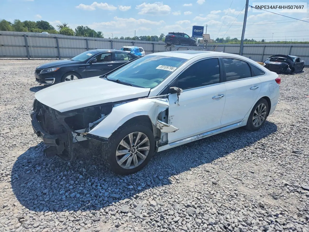 HYUNDAI SONATA 2017, VIN 5NPE34AF4HH507697
