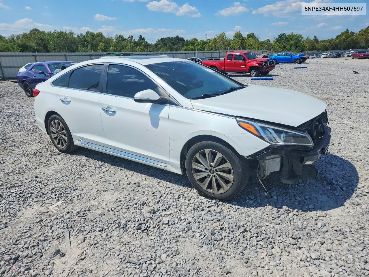 2017 HYUNDAI SONATA VIN 5NPE34AF4HH507697 — фото 4