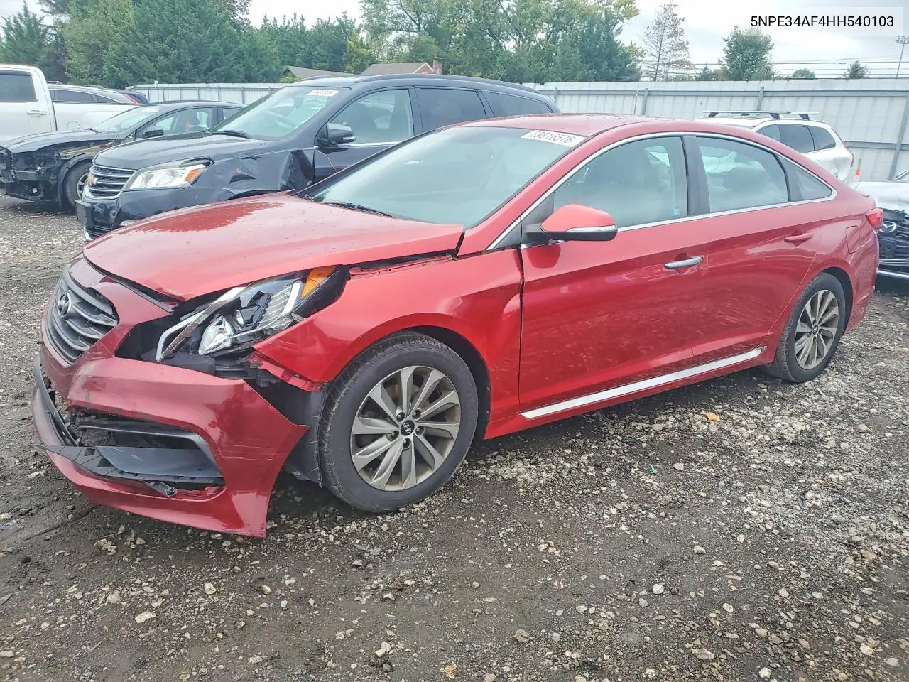 HYUNDAI SONATA 2017, VIN 5NPE34AF4HH540103