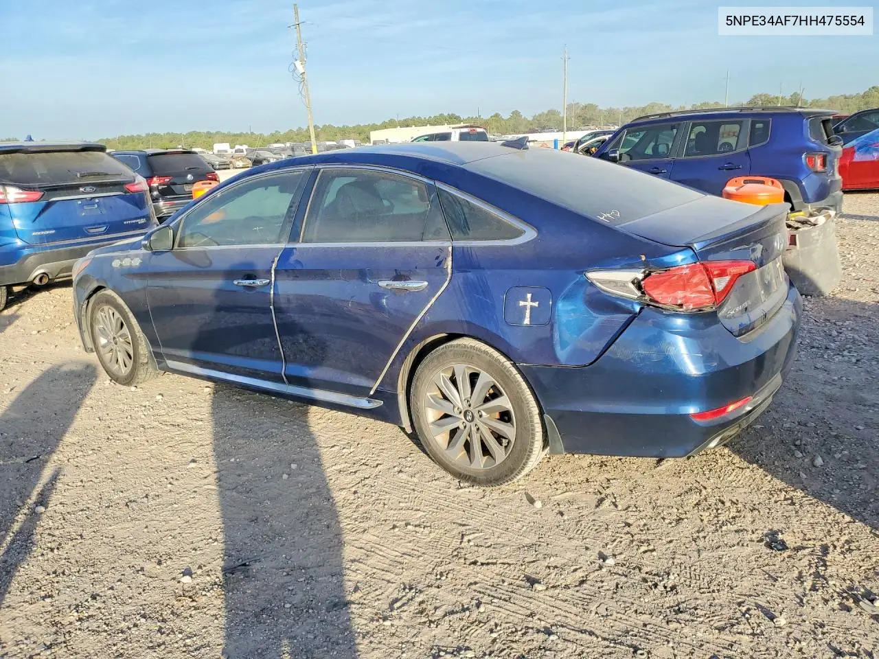 2017 HYUNDAI SONATA VIN 5NPE34AF7HH475554 — фото 2