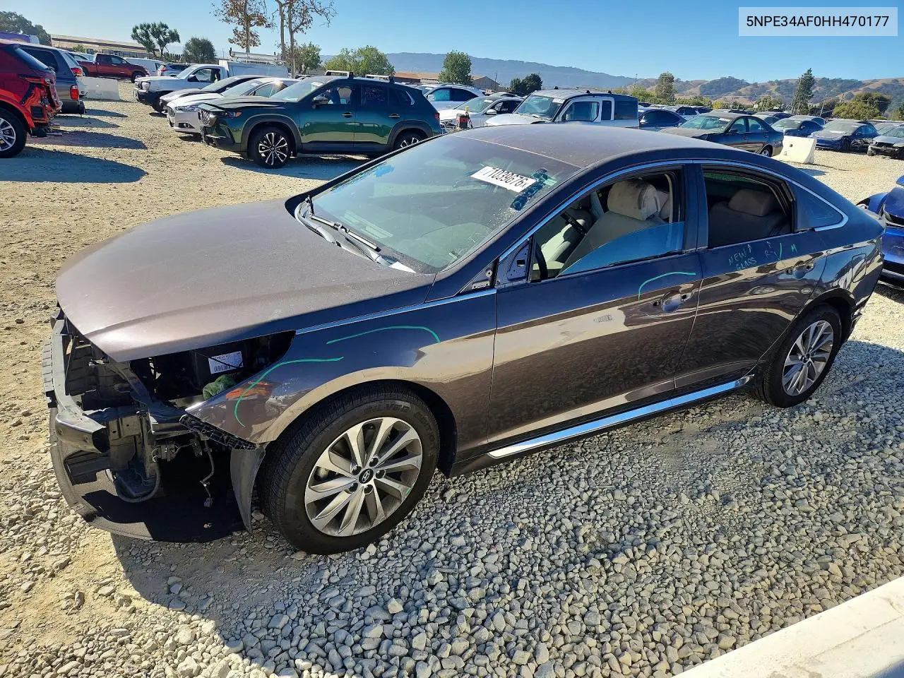 HYUNDAI SONATA 2017, VIN 5NPE34AF0HH470177