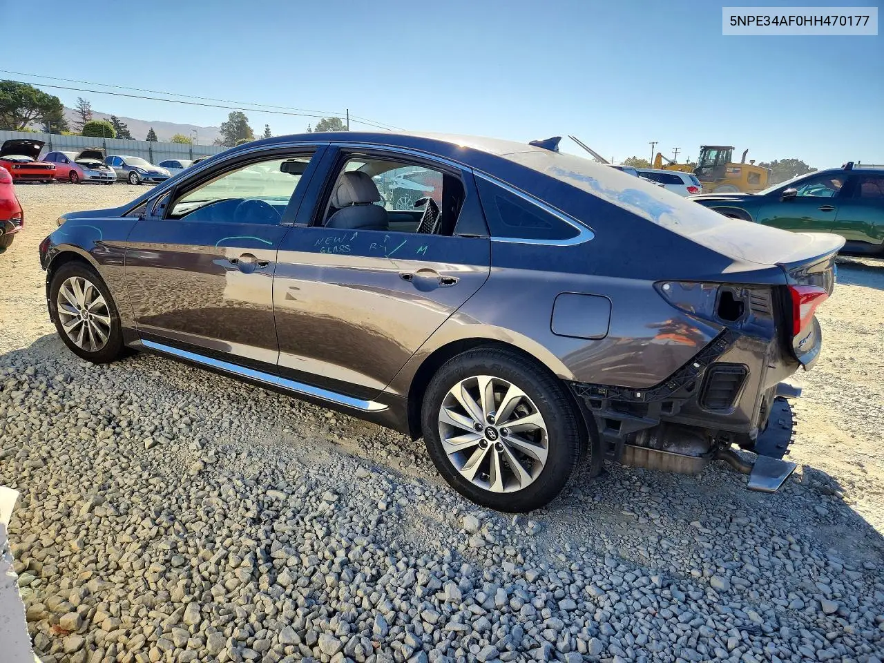 2017 HYUNDAI SONATA VIN 5NPE34AF0HH470177 — фото 2