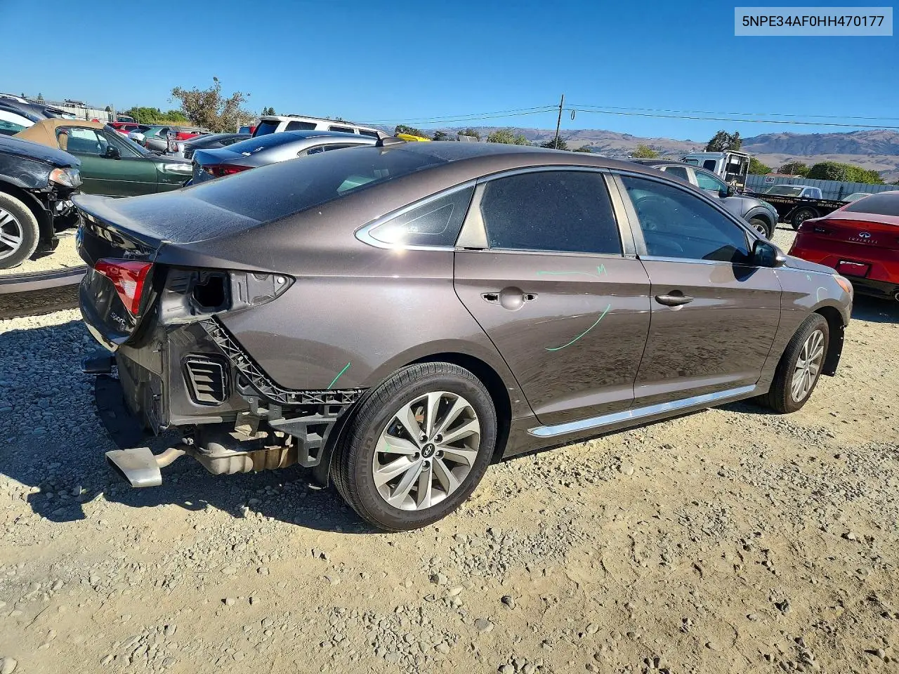 2017 HYUNDAI SONATA VIN 5NPE34AF0HH470177 — фото 3