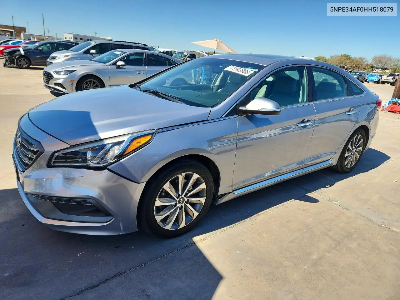 HYUNDAI SONATA 2017, VIN 5NPE34AF0HH518079