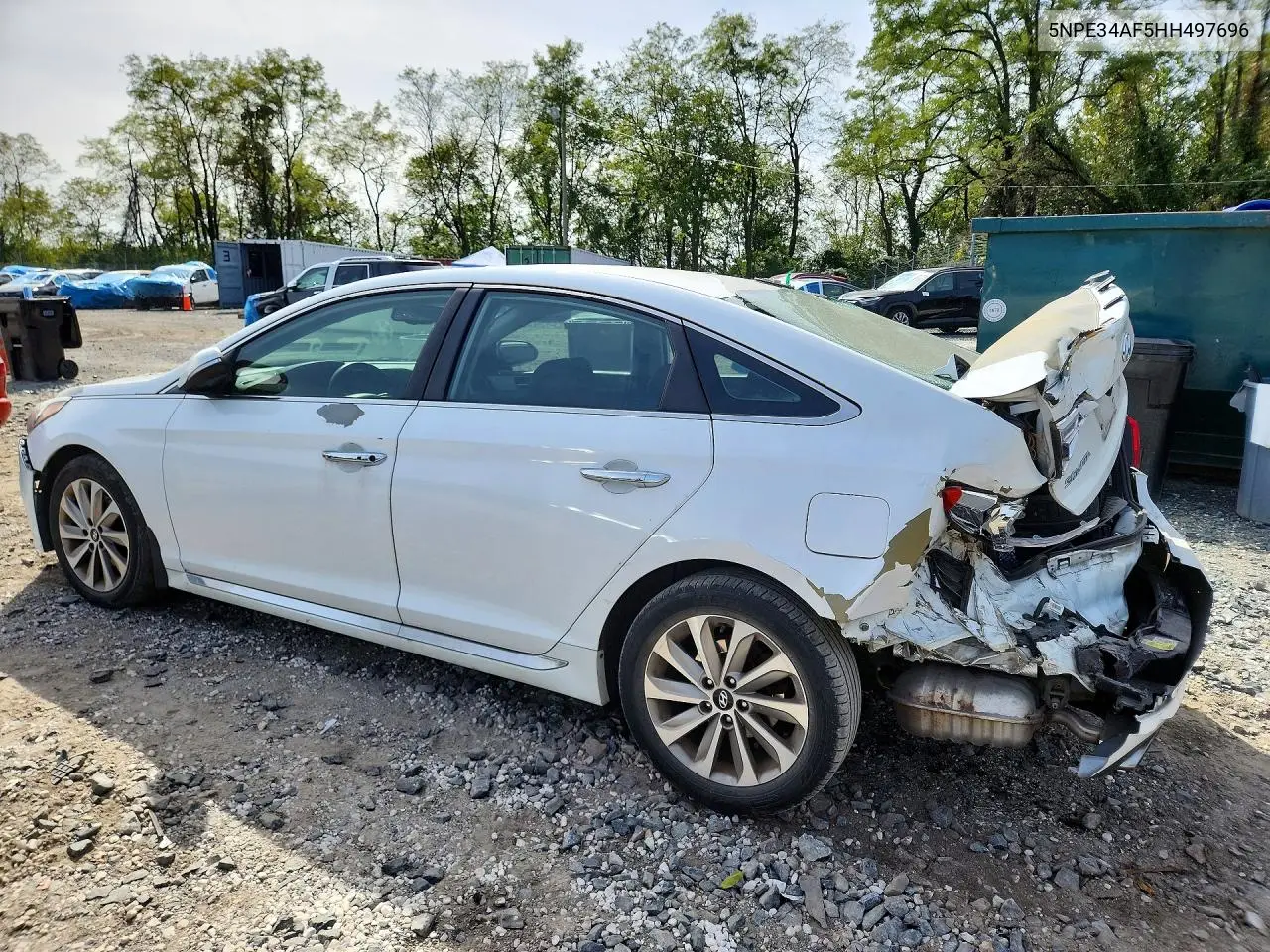 2017 HYUNDAI SONATA VIN 5NPE34AF5HH497696 — фото 2
