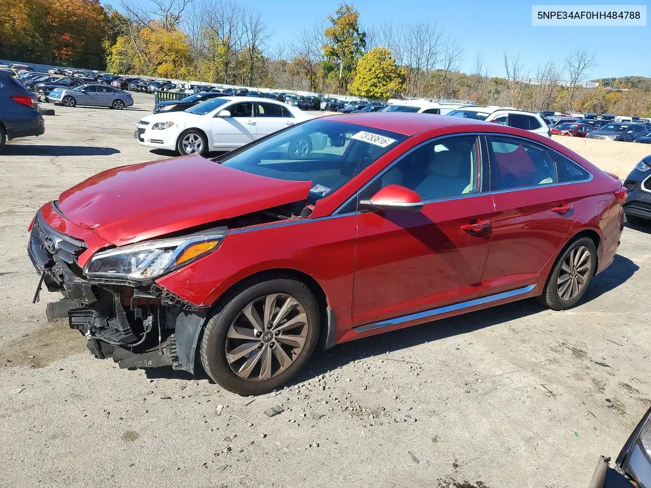 HYUNDAI SONATA 2017, VIN 5NPE34AF0HH484788