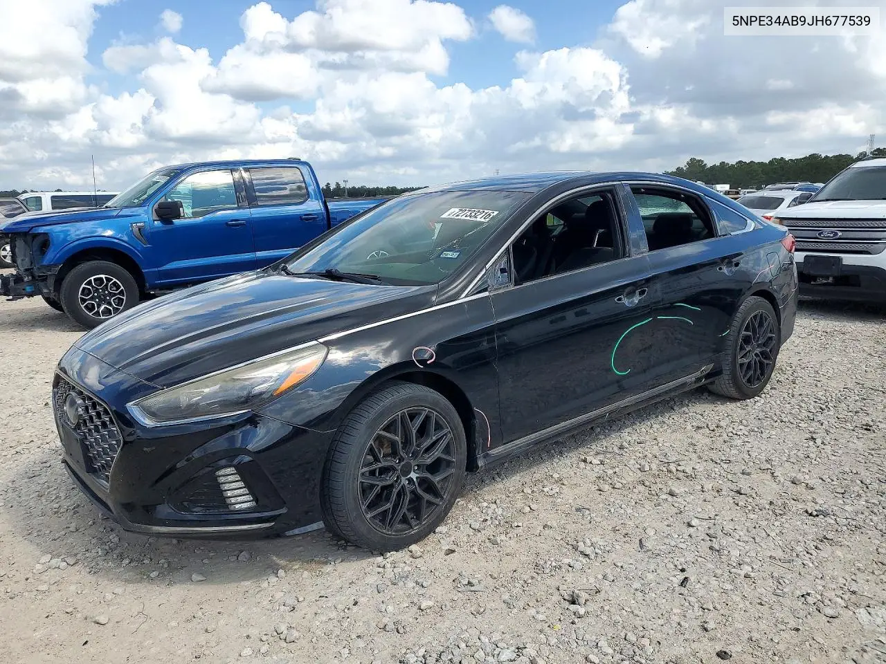 HYUNDAI SONATA 2018, VIN 5NPE34AB9JH677539