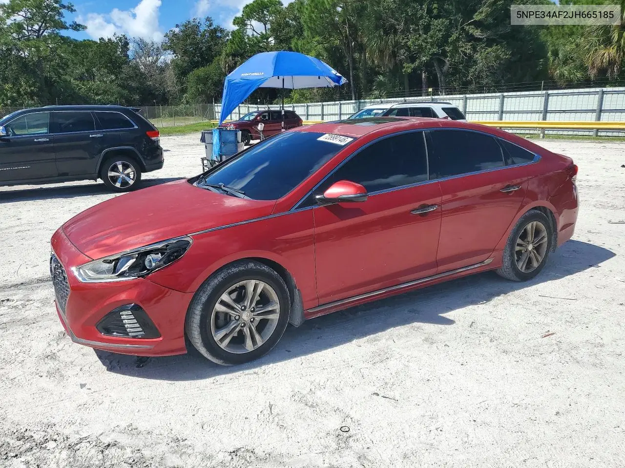 HYUNDAI SONATA 2018, VIN 5NPE34AF2JH665185