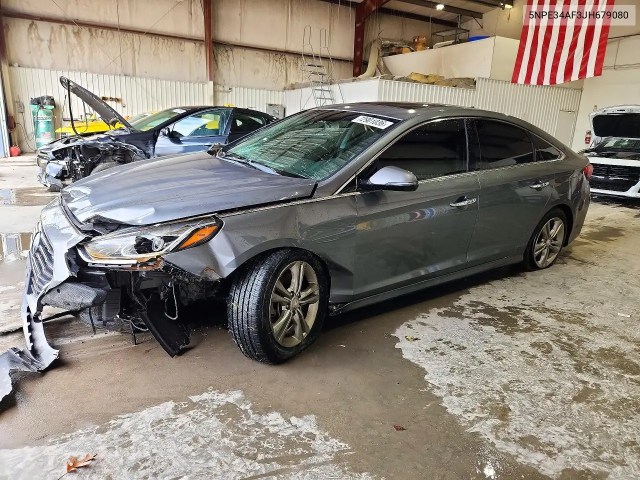 HYUNDAI SONATA 2018, VIN 5NPE34AF3JH679080