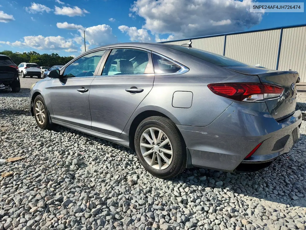 2018 HYUNDAI SONATA VIN 5NPE24AF4JH726474 — фото 2