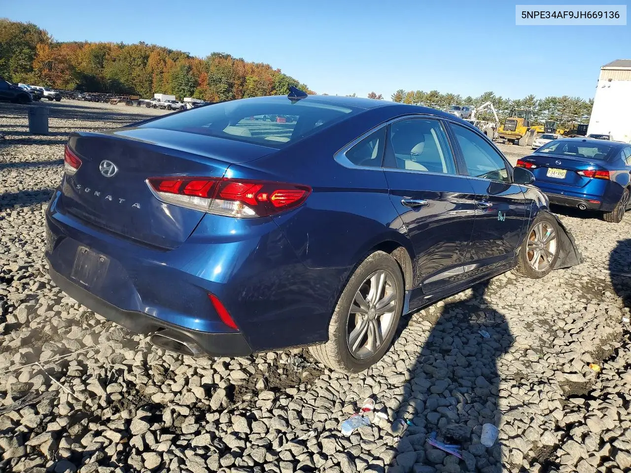 2018 HYUNDAI SONATA VIN 5NPE34AF9JH669136 — фото 3