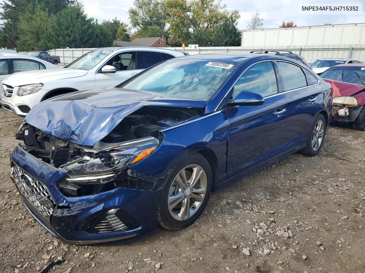 HYUNDAI SONATA 2018, VIN 5NPE34AF5JH715352