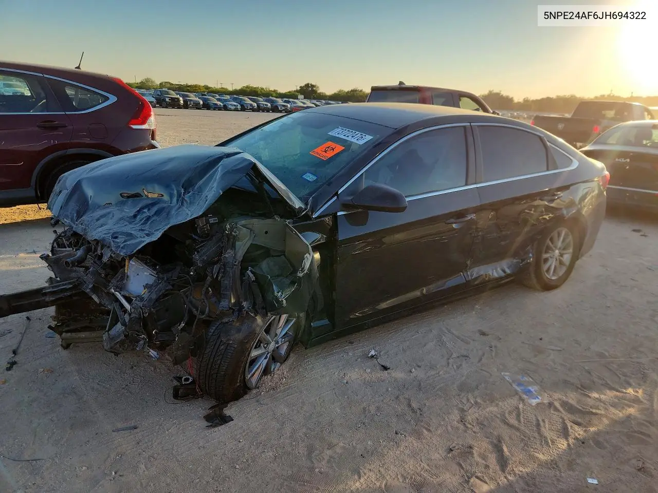 HYUNDAI SONATA 2018, VIN 5NPE24AF6JH694322