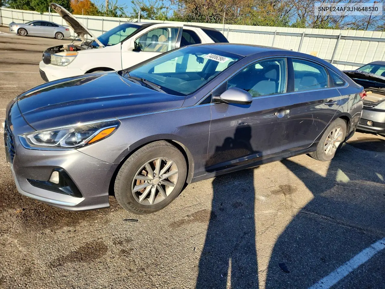 HYUNDAI SONATA 2018, VIN 5NPE24AF3JH648530