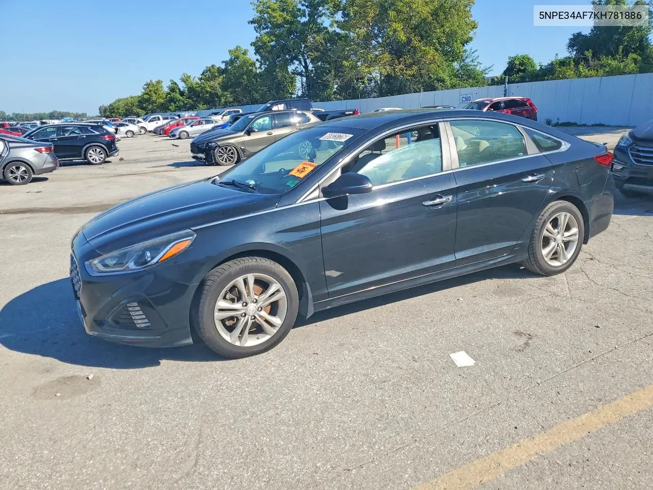 HYUNDAI SONATA 2019, VIN 5NPE34AF7KH781886