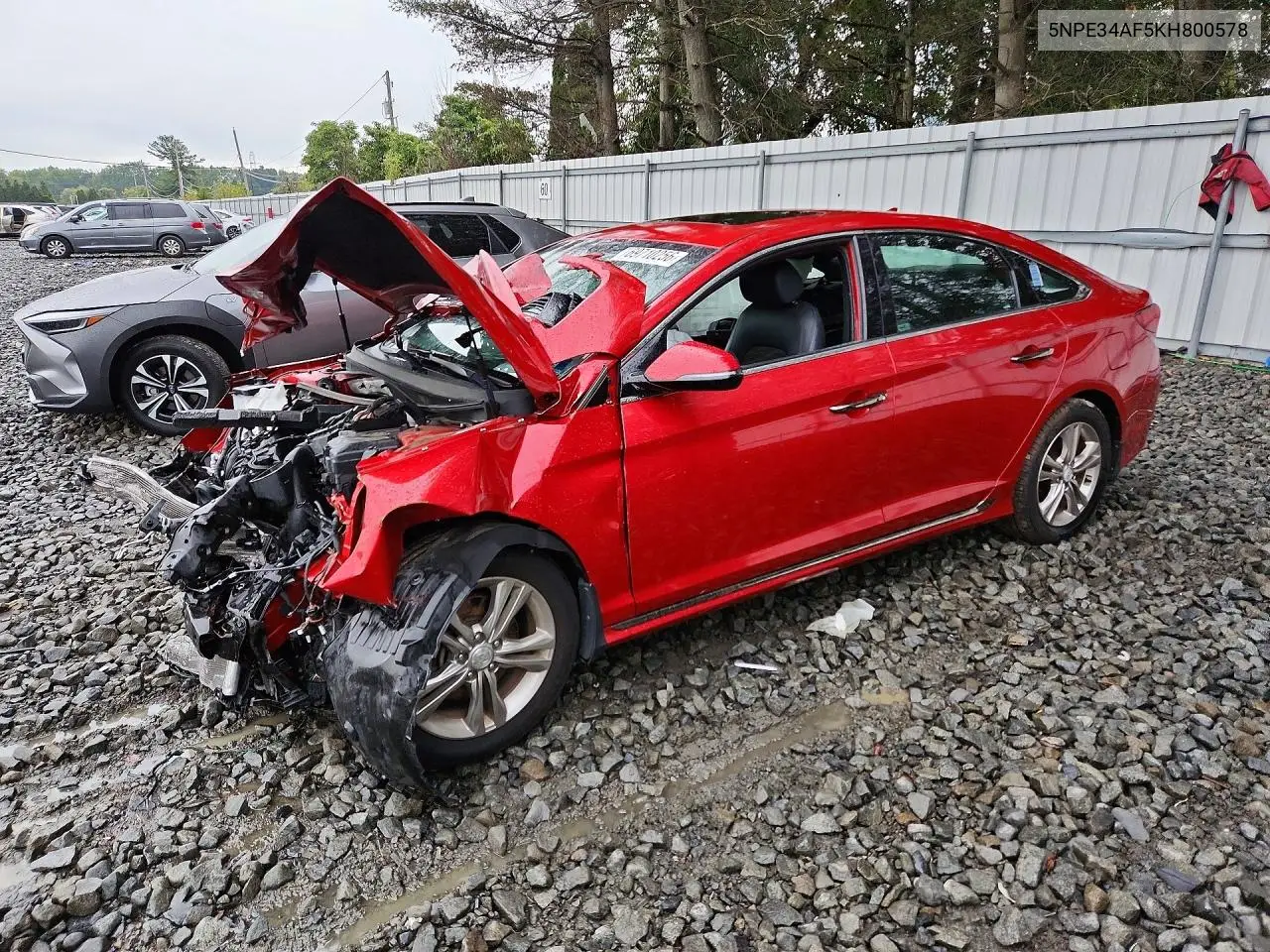 2019 HYUNDAI SONATA VIN 5NPE34AF5KH800578 — фото 2