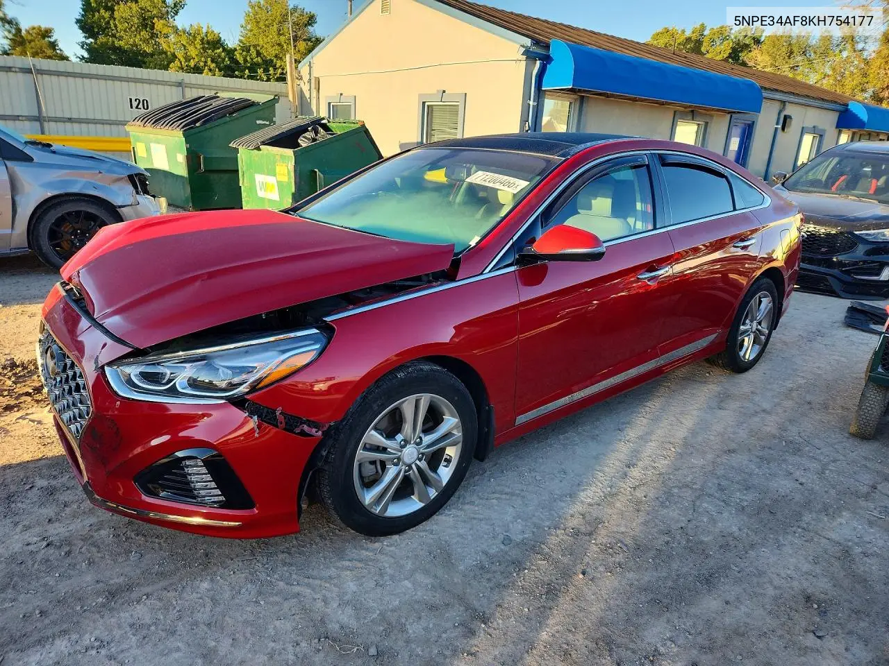 HYUNDAI SONATA 2019, VIN 5NPE34AF8KH754177