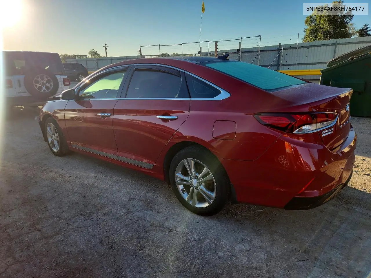 2019 HYUNDAI SONATA VIN 5NPE34AF8KH754177 — фото 2