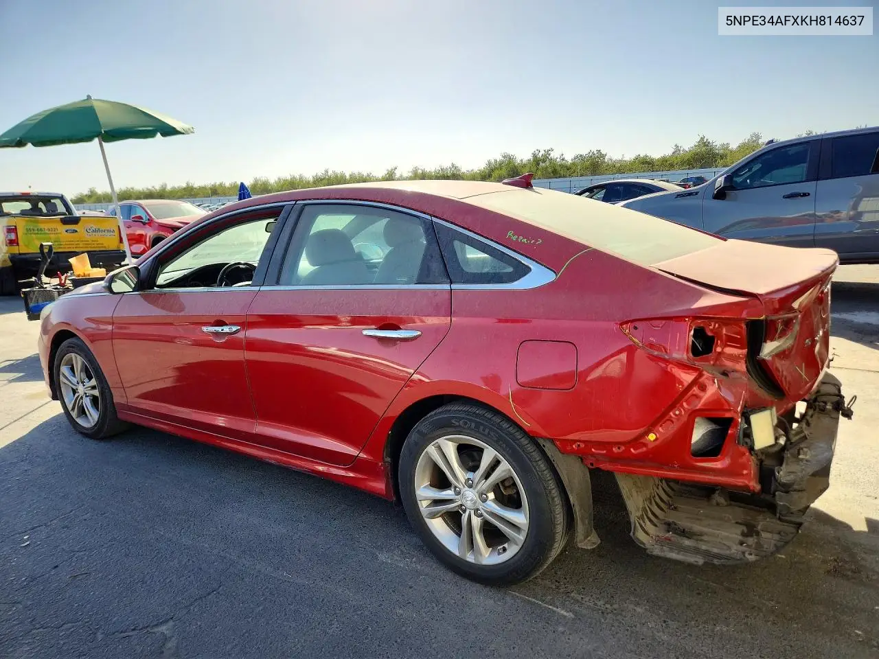 2019 HYUNDAI SONATA VIN 5NPE34AFXKH814637 — фото 2