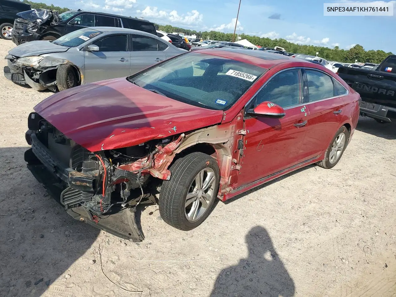 HYUNDAI SONATA 2019, VIN 5NPE34AF1KH761441