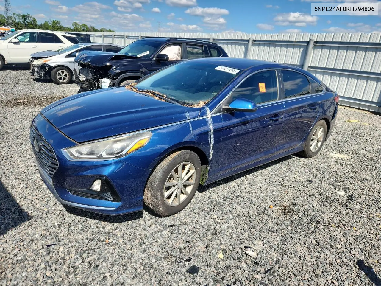 HYUNDAI SONATA 2019, VIN 5NPE24AF0KH794806