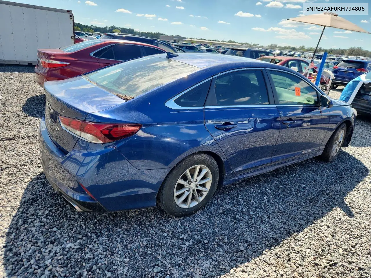 2019 HYUNDAI SONATA VIN 5NPE24AF0KH794806 — фото 3