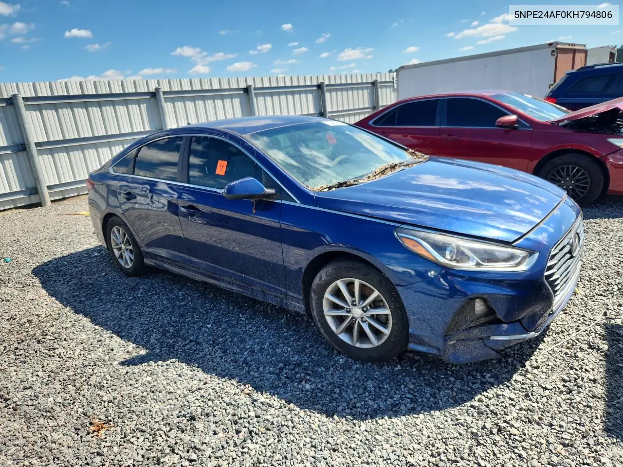 2019 HYUNDAI SONATA VIN 5NPE24AF0KH794806 — фото 4