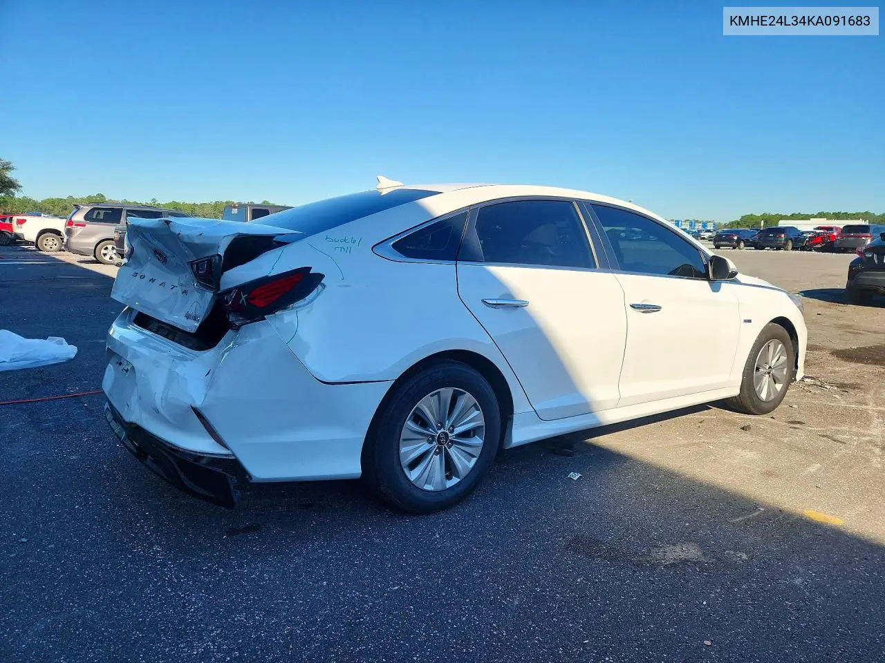 2019 HYUNDAI SONATA VIN KMHE24L34KA091683 — фото 3