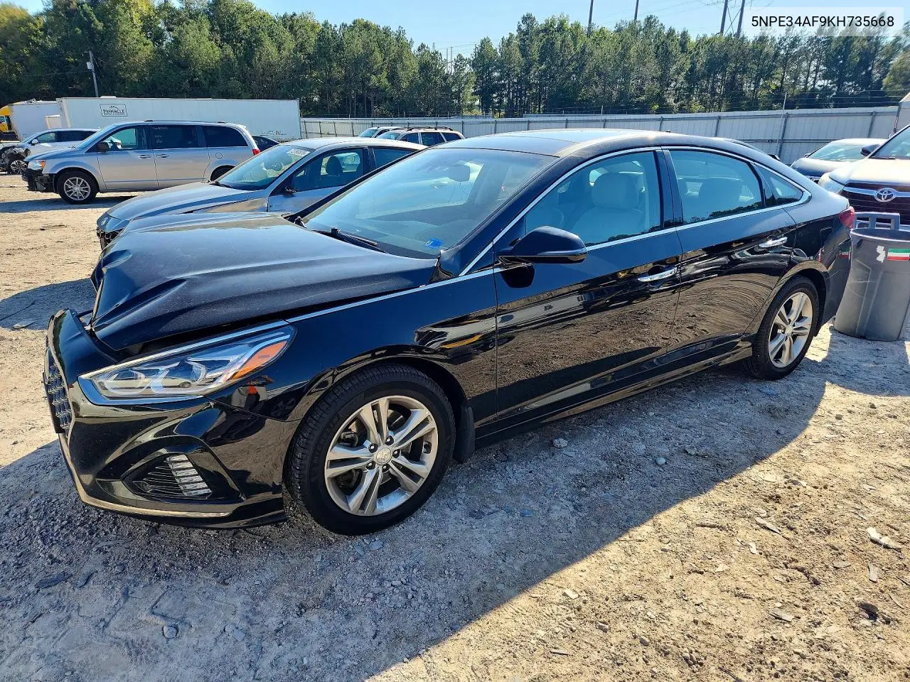 HYUNDAI SONATA 2019, VIN 5NPE34AF9KH735668