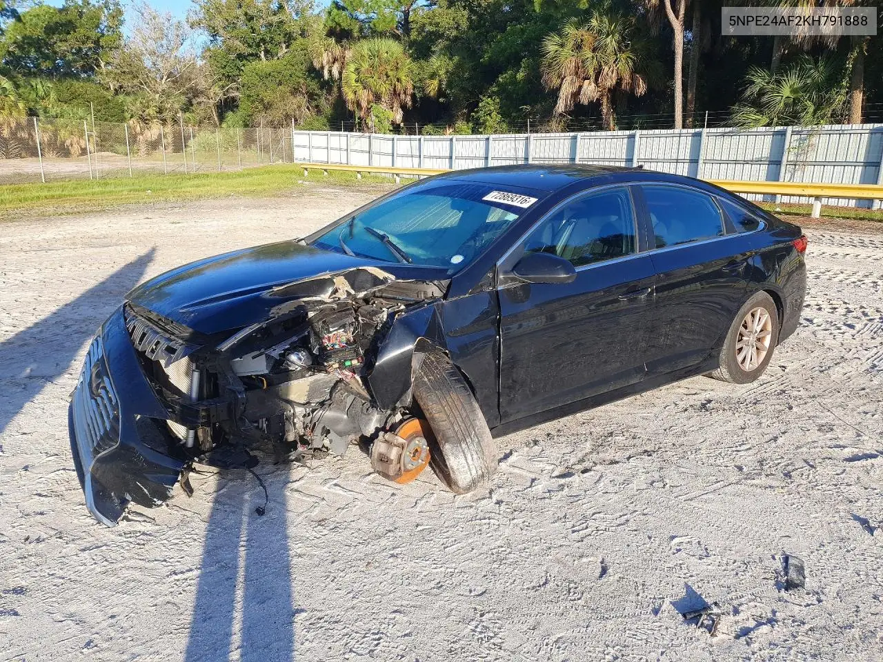 HYUNDAI SONATA 2019, VIN 5NPE24AF2KH791888