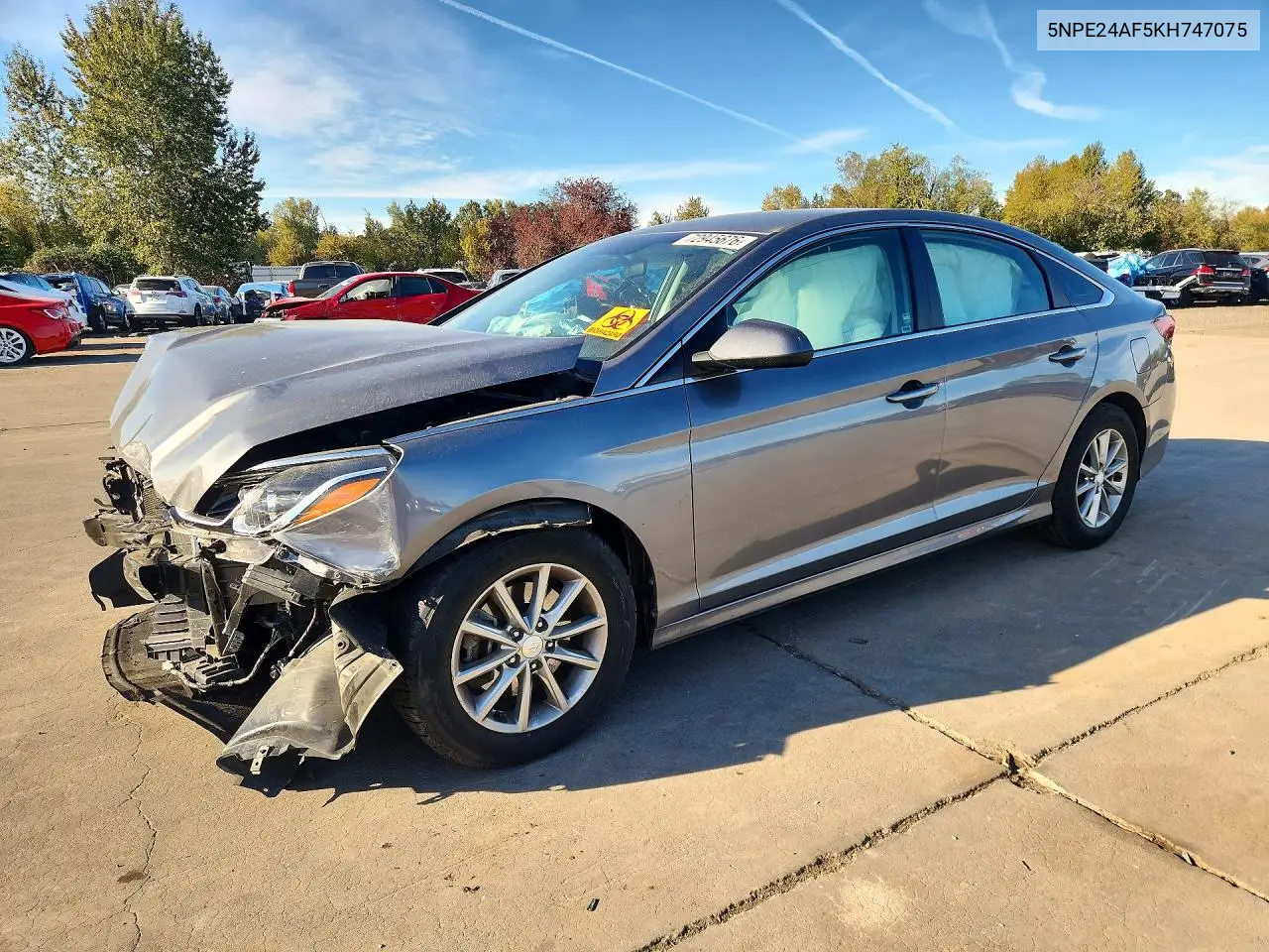 HYUNDAI SONATA 2019, VIN 5NPE24AF5KH747075