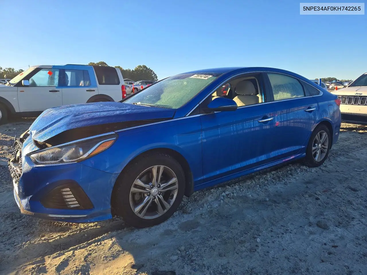 HYUNDAI SONATA 2019, VIN 5NPE34AF0KH742265