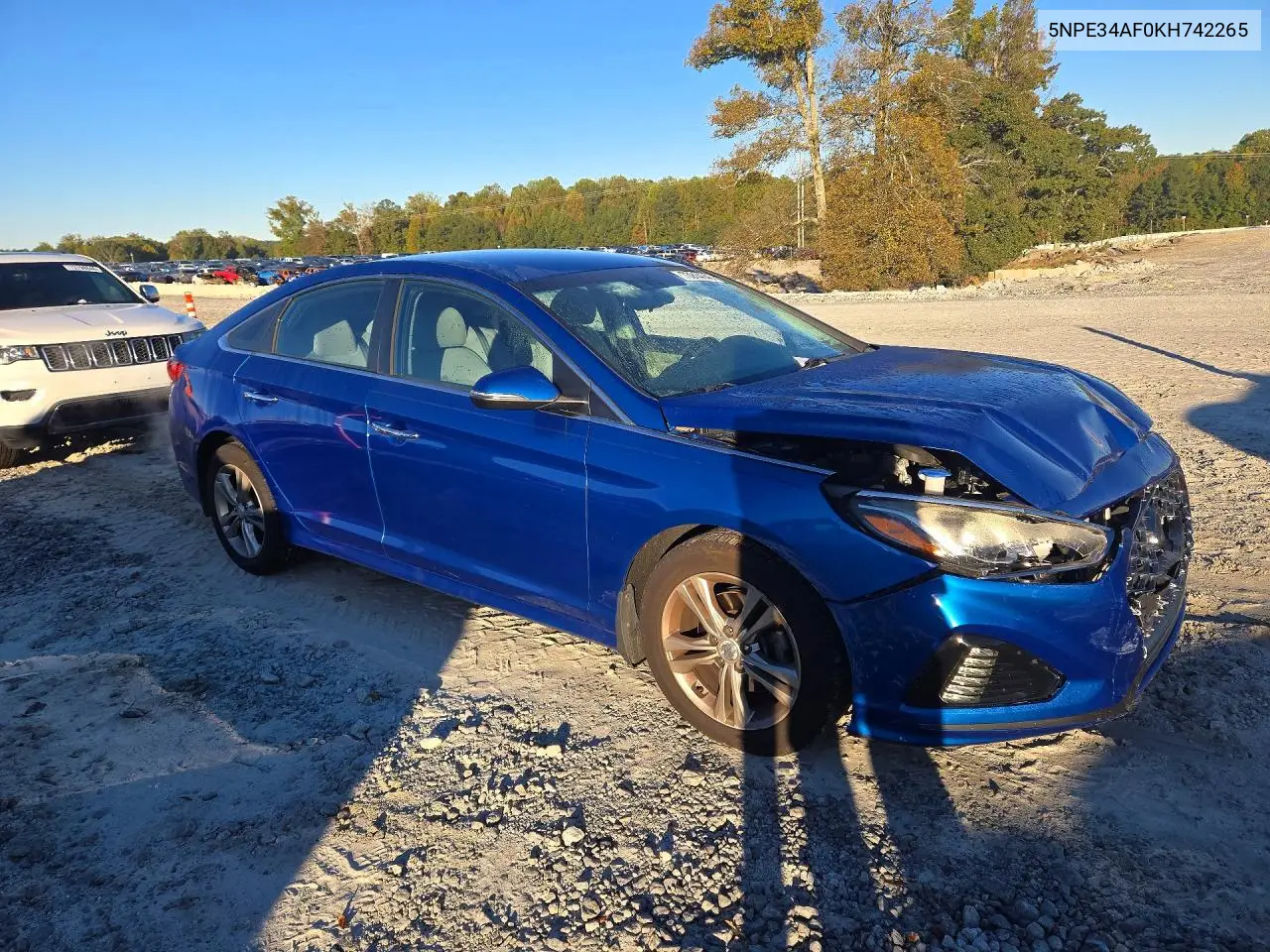 2019 HYUNDAI SONATA VIN 5NPE34AF0KH742265 — фото 4