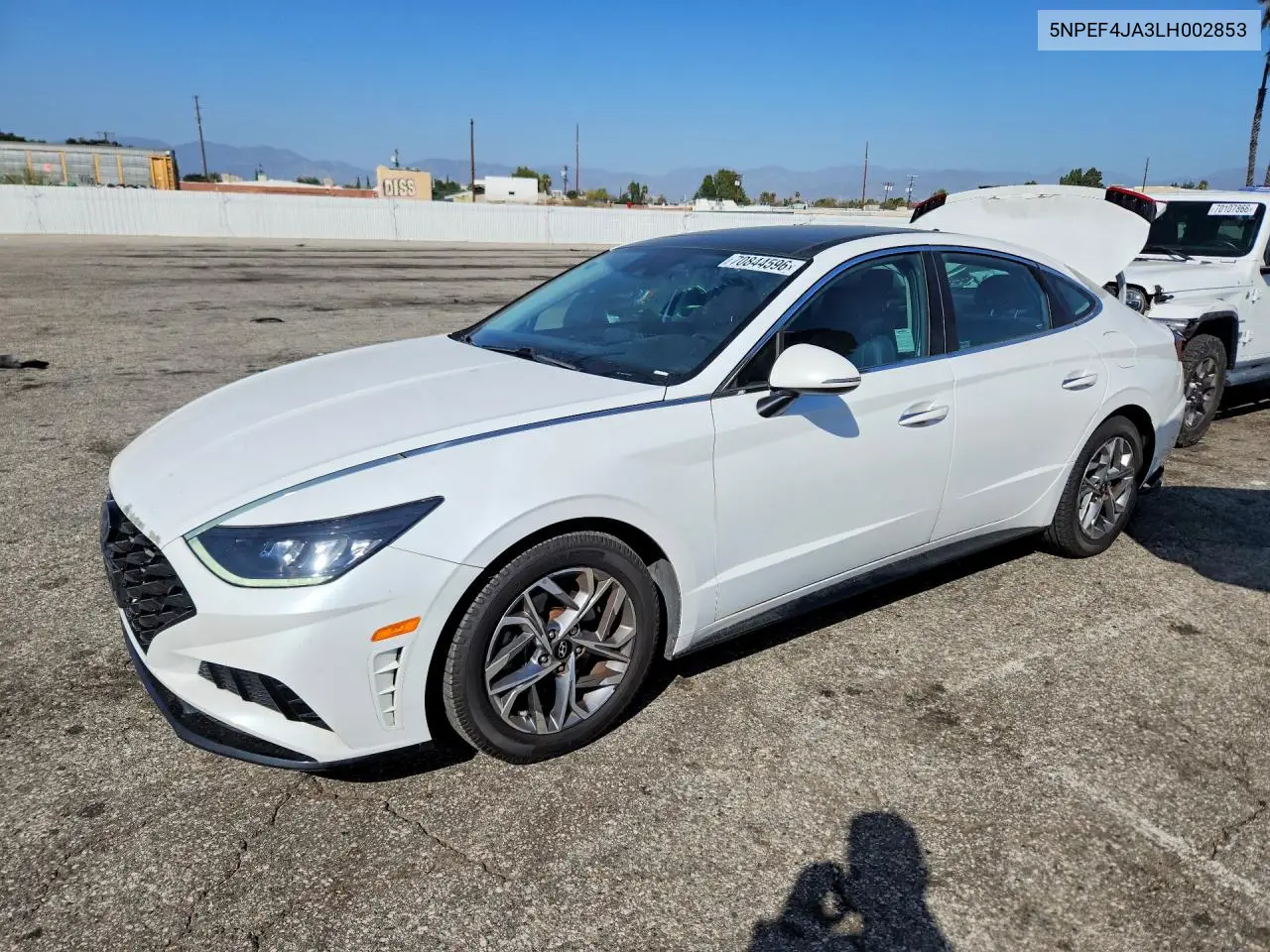 HYUNDAI SONATA 2020, VIN 5NPEF4JA3LH002853