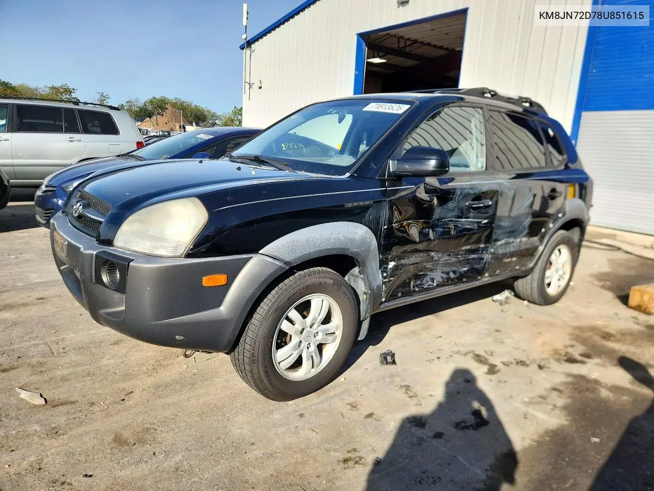 HYUNDAI TUCSON 2008, VIN KM8JN72D78U851615