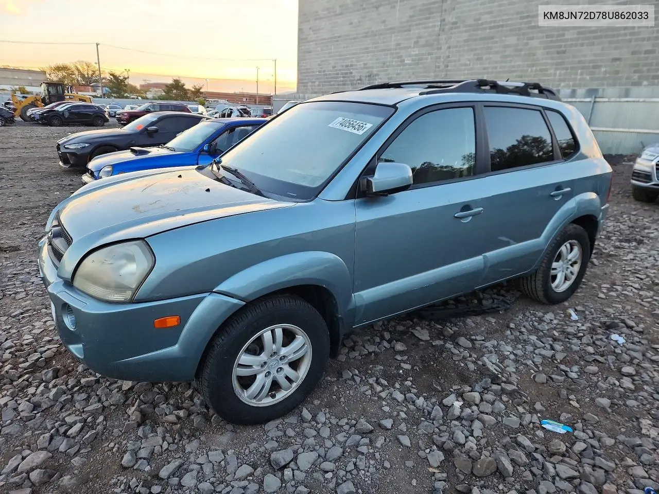 HYUNDAI TUCSON 2008, VIN KM8JN72D78U862033