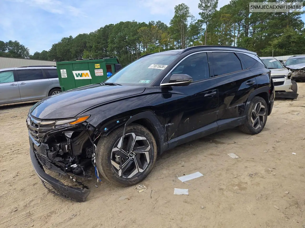 HYUNDAI TUCSON 2022, VIN 5NMJECAEXNH104388