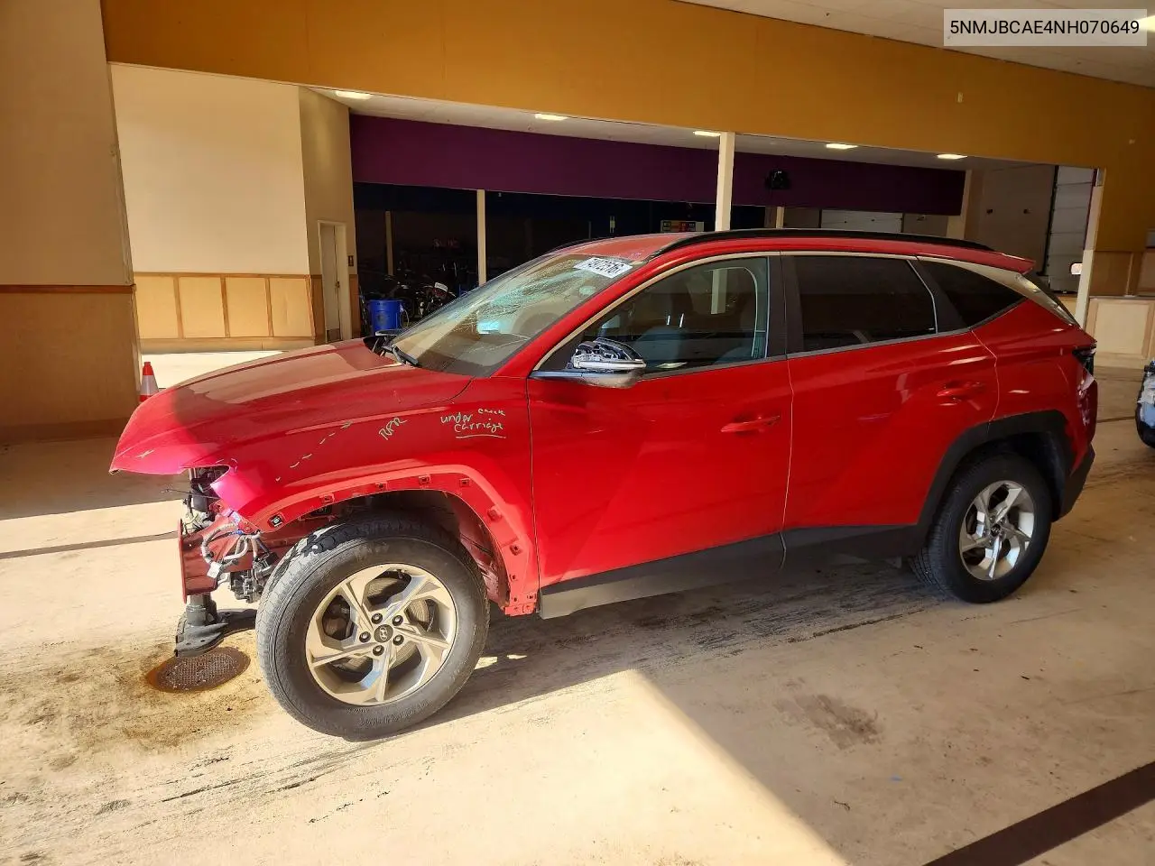 HYUNDAI TUCSON 2022, VIN 5NMJBCAE4NH070649