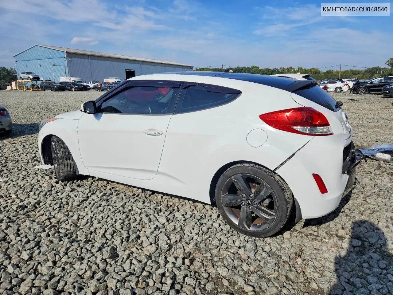 2012 HYUNDAI VELOSTER VIN KMHTC6AD4CU048540 — фото 2