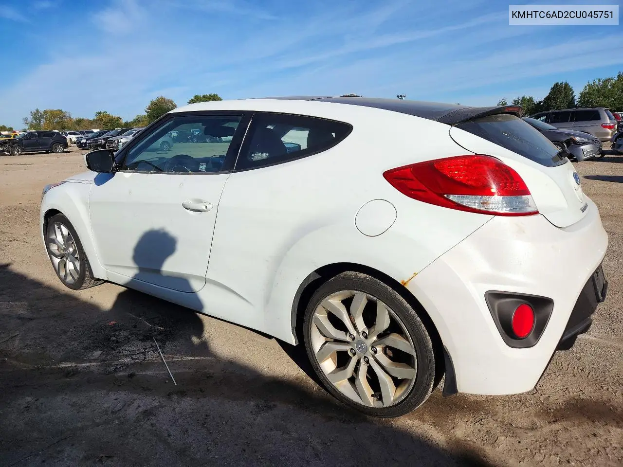 2012 HYUNDAI VELOSTER VIN KMHTC6AD2CU045751 — фото 2