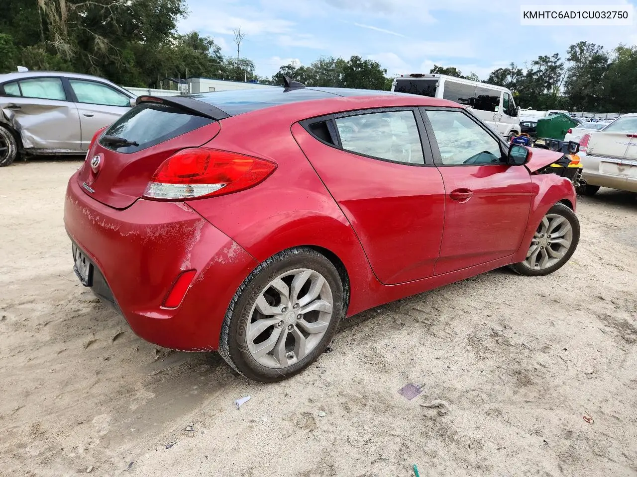 2012 HYUNDAI VELOSTER VIN KMHTC6AD1CU032750 — фото 3