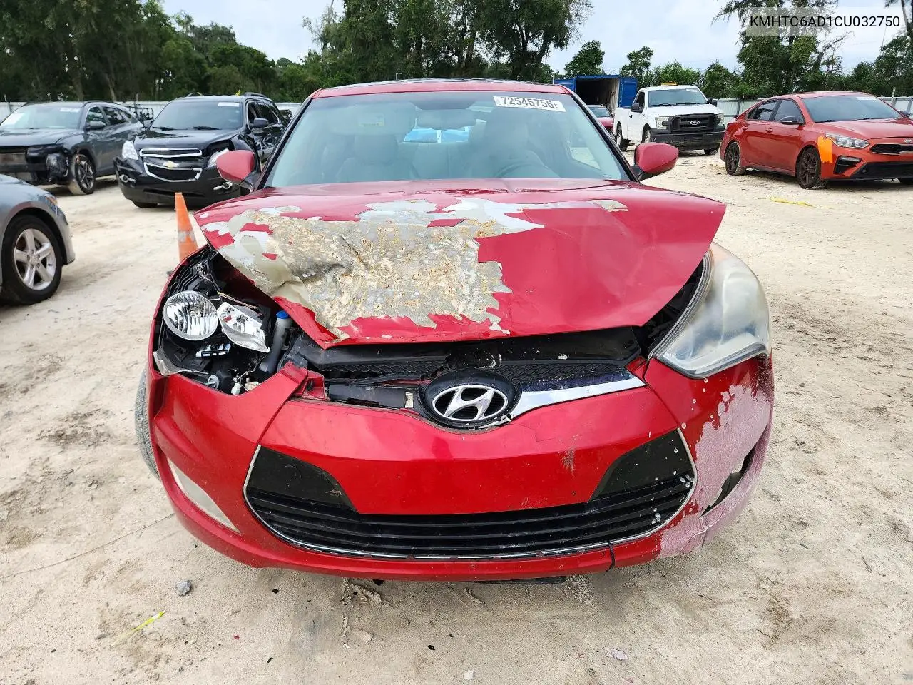 2012 HYUNDAI VELOSTER VIN KMHTC6AD1CU032750 — фото 5