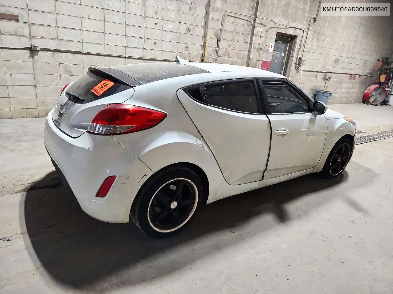 2012 HYUNDAI VELOSTER VIN KMHTC6AD3CU039540 — фото 3