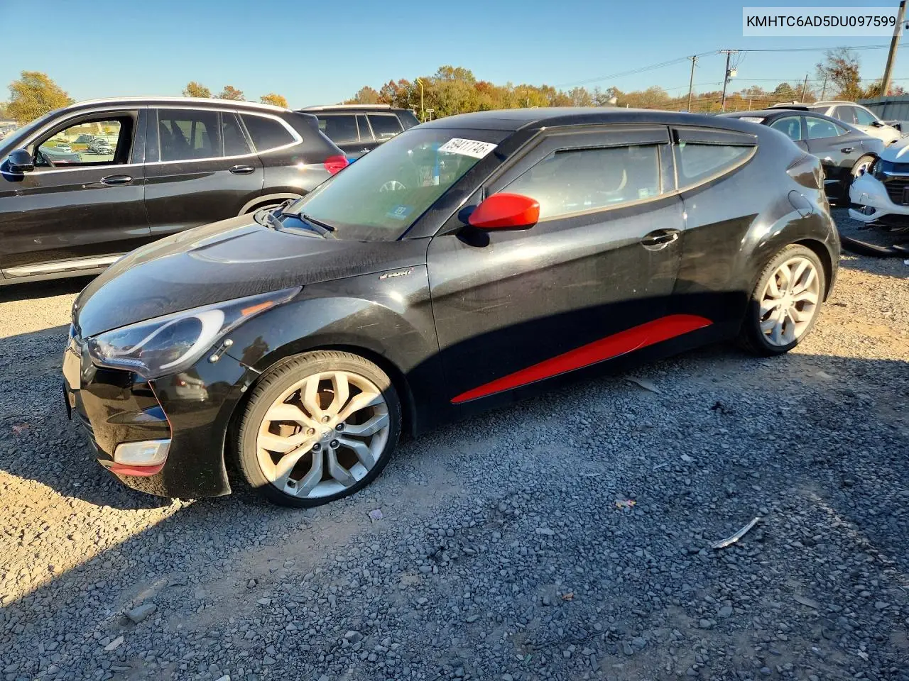 HYUNDAI VELOSTER 2013, VIN KMHTC6AD5DU097599