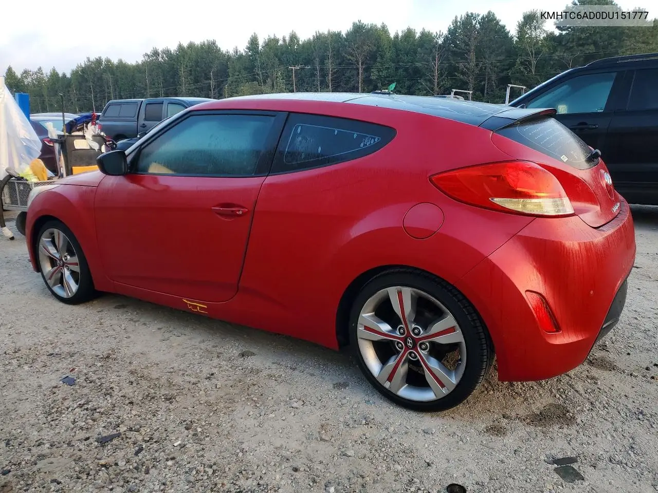 2013 HYUNDAI VELOSTER VIN KMHTC6AD0DU151777 — фото 2