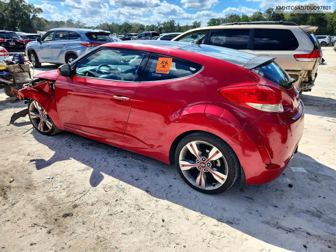 2013 HYUNDAI VELOSTER VIN KMHTC6AD7DU097801 — фото 2